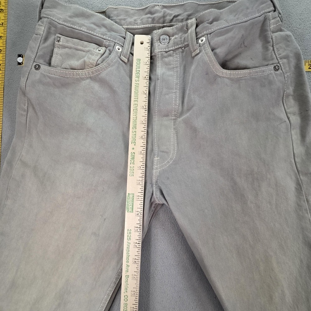 VTG Levis 501 Jeans Mens Gray‎ Wash Regular Straight Button Fly Fits 30x27 - Picture 7 of 16